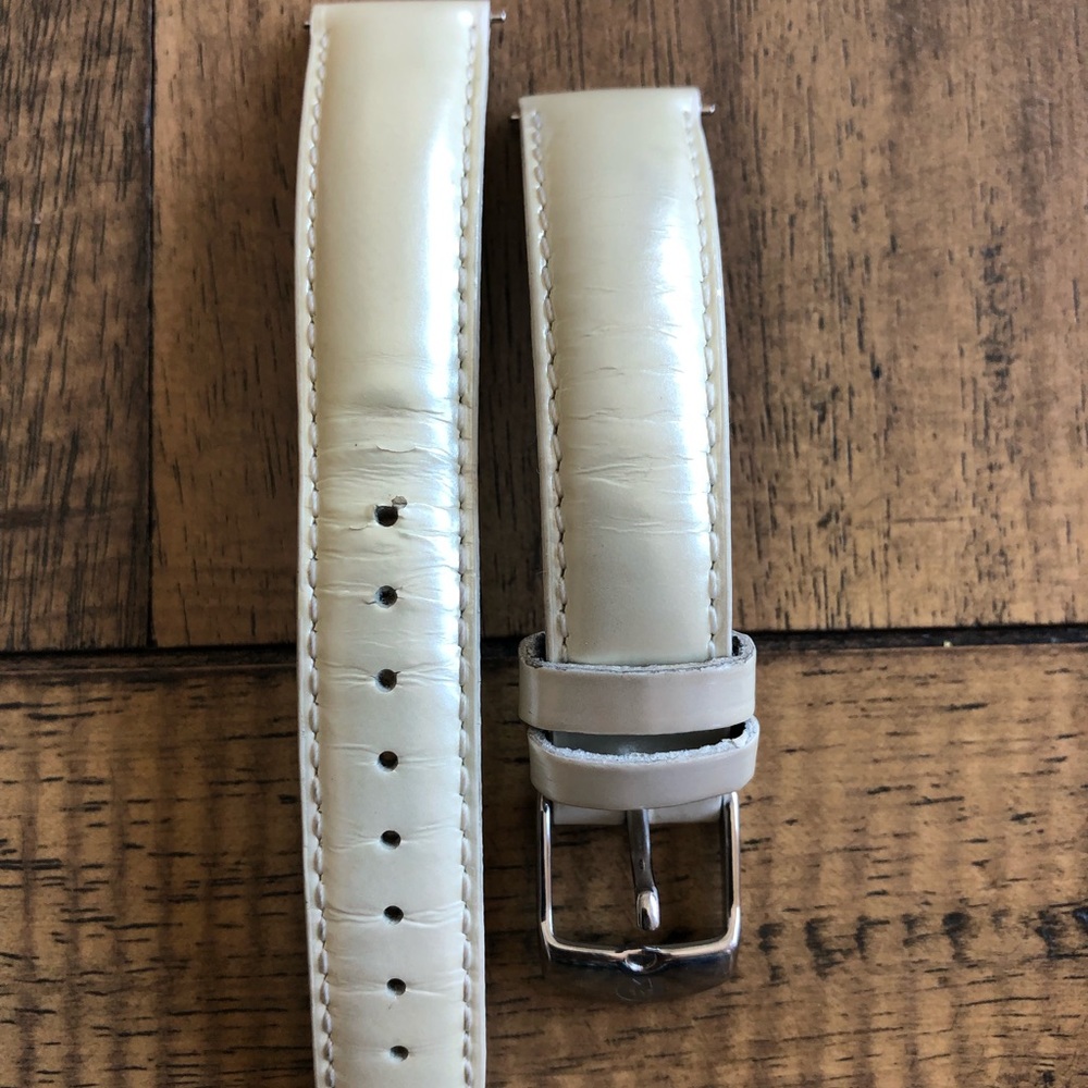 Michele Watch Ivory 18mm leather band.